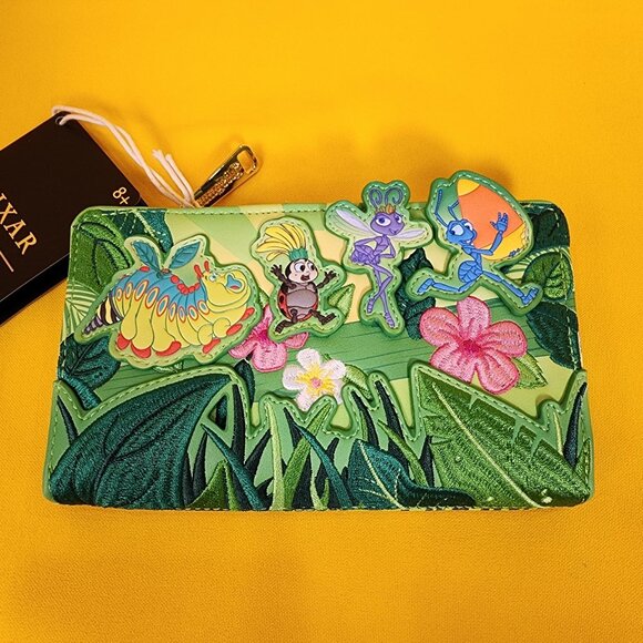 Loungefly Disney Pixar A Bug's Life Group Scene Flap Wallet NEW - Picture 7 of 13